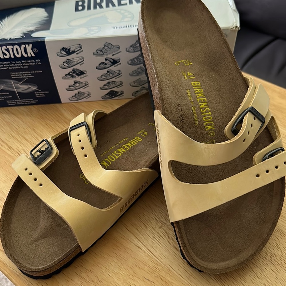 Birkenstock Ibiza Sandal, Leather Sunlight Yellow, 41, Normal Width NEW with box